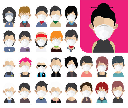 High-quality 250 avatars, people vector iconsのイラスト素材