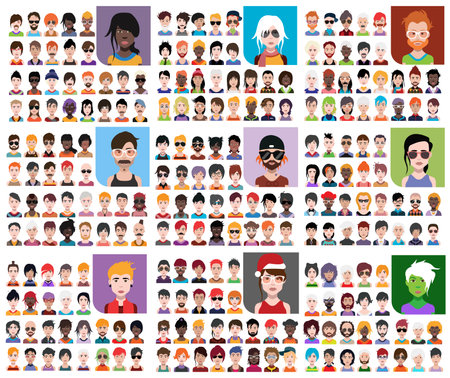 High quality 250 avatar, people vector iconsのイラスト素材