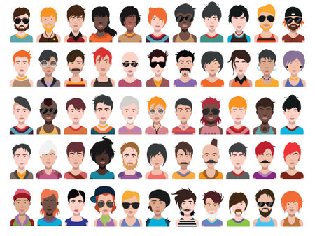 High quality 250 avatar, people vector iconsのイラスト素材