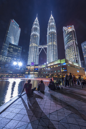 Petronas Twin Tower at nightのeditorial素材