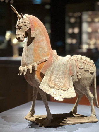 Horse statue Painted potteryの写真素材