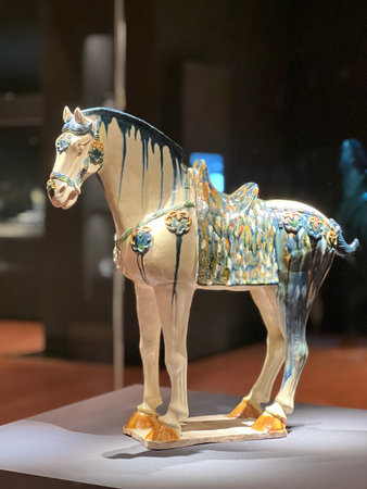 Horse statue Painted potteryの写真素材