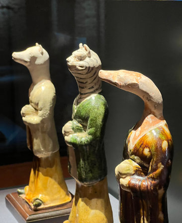 Dog,Tiger,Snake figurines of twelve zodiac animalsの写真素材