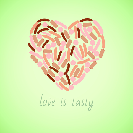 Tasty vector Illustration with sausagesのイラスト素材