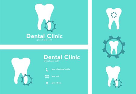 Dental logos templates. Abstract vector teeth signs.の写真素材