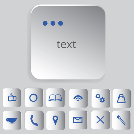 Set of twelve web blue icons. Element of site s designのイラスト素材