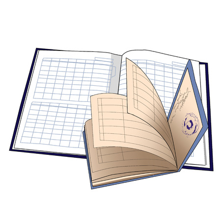 Diary and student's book isolated illustration.のイラスト素材