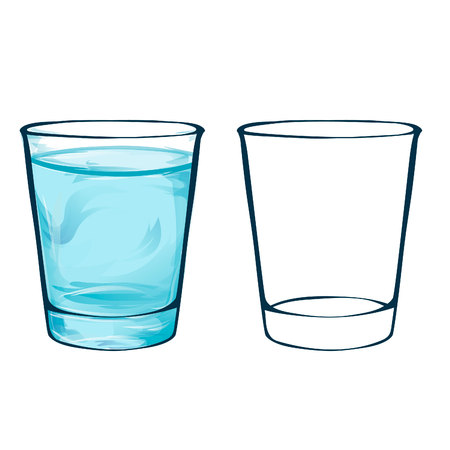 Empty drinking glass cup. Transparent glass.のイラスト素材