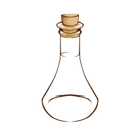 Template of empty transparent glass bottleのイラスト素材