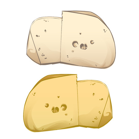 Illustration of cheese on a white background cartoon styleのイラスト素材