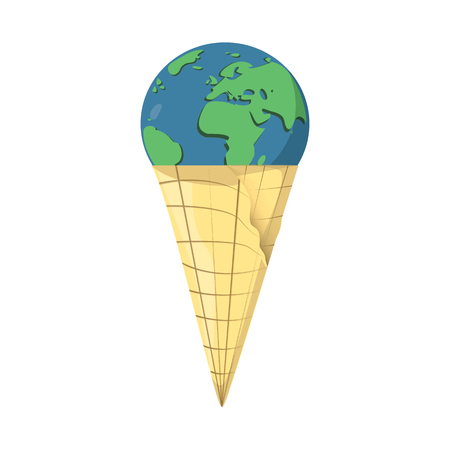 Earth Cream Cone, The Planet Poster Concept, Ice-creamのイラスト素材