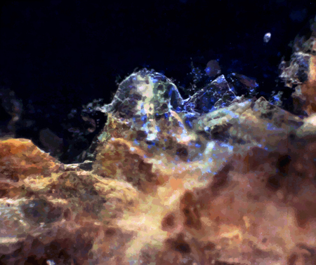 Microphoto microcrystals in polarized light, microscope artwork, background