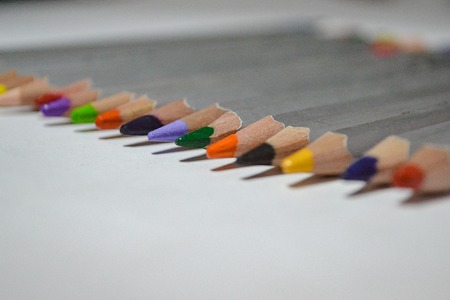 Color pencils isolated on white background bussines and education conceptの写真素材