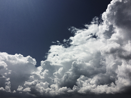 blue sky with cloud closeup cumulus clouds before thunderstorm