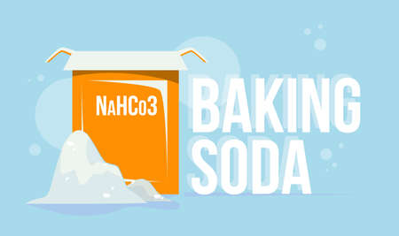 Baking soda illustration Flat style Natural cleaningのイラスト素材