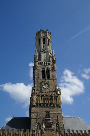 Medieval building in Brugge, Belgium in clear dayのeditorial素材