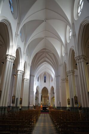 Interior of catholic church in Brusselsのeditorial素材