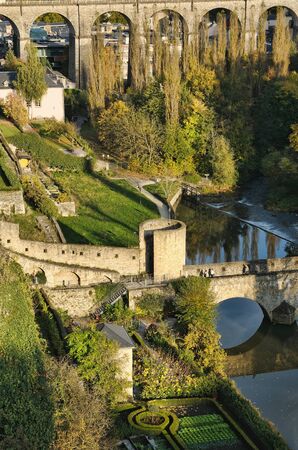 Historical centre of Luxembourg in summerのeditorial素材