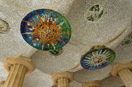 Detail of terrace in public park Guel in Barcelona, Spain
のeditorial素材