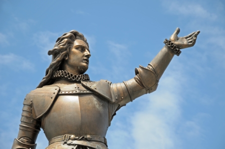 Memorial of Princess of Epinoy Christine de Lalaing for her important role during siege on 1581  Created by Aimable Dutrieux in 1863 for city のeditorial素材