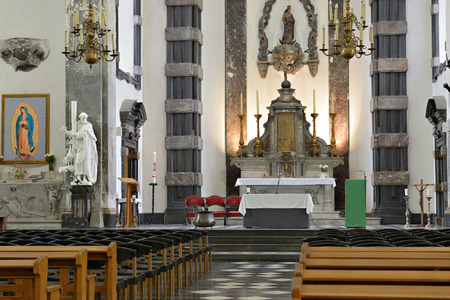 BRUSSELS, BELGIUM-SEPTEMBER 06, 2014: Interior of church Notre-Dame aux Riches-Claires built in 1665...
