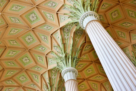 LEIPZIG, GERMANY-DECEMBER 21, 2014: Interior of evangelist-Lutheran church of Saint Nicholas with original columns in romantic style. The first building of the church was built in 1165.のeditorial素材