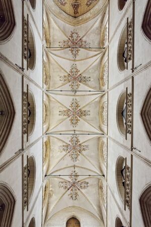 OUDENAARDE, BELGIUM-JUNY 23, 2015: Decorated ceiling in interior of church Saint Walburga, known from 11 centuryのeditorial素材