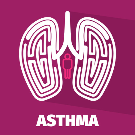 Vector Brain maze symbolizes asthma and lung.のイラスト素材