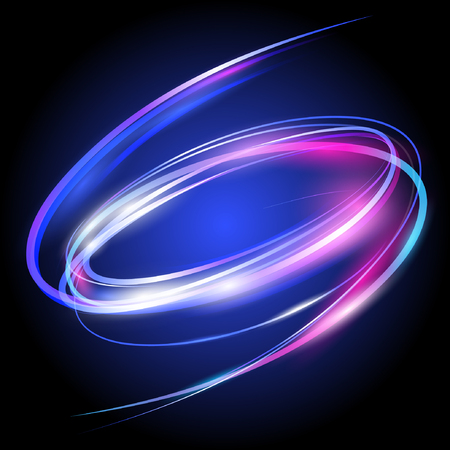 Beautiful vector light effect. Colored lights with flash. Vector background with the effect of neon and glow. Flying design elements.のイラスト素材