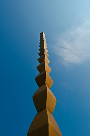 A well known creation of Brancusi; the column of infinityの写真素材