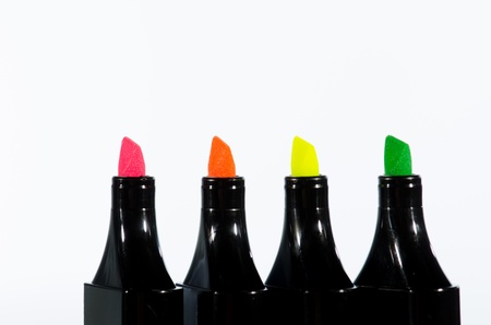 Markers against a  white backgroundの写真素材