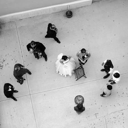 Wedding traditions top view black and whiteの写真素材