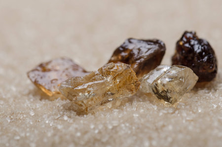 Candel sugar on brown sugarの写真素材