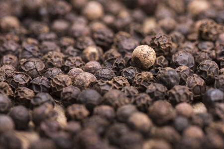 Peppercorns background with selective focus