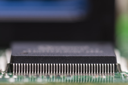 Computer mainboard detail selective focusの写真素材