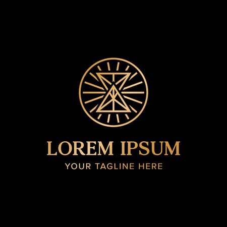 Hourglass  with Ancient greek style. Branding for professional luxury elegant company, antique, vintage classic, apparel clothing lines, products stuff, etc. Isolated  inspiration. Graphic designsのイラスト素材