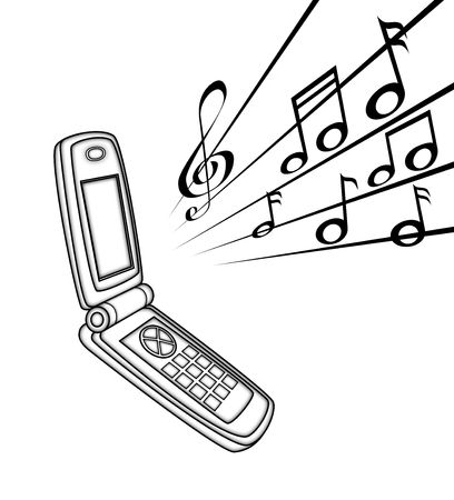 illustration   of  handset  with  some  note   の写真素材