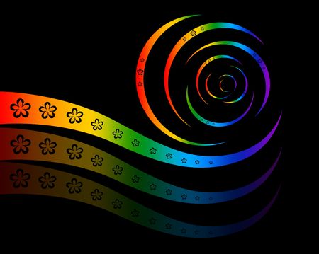 pattern  in the manner of  flowers  AND  twisted figures   の写真素材