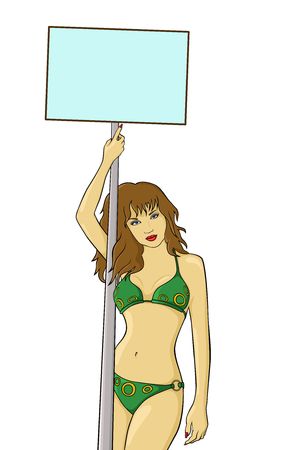 illustration of a girl in a swimsuit  の写真素材