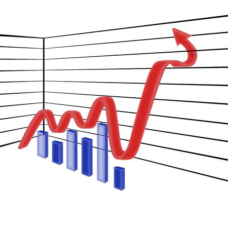diagram  in the manner of red  arrow   の写真素材