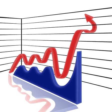 diagram  in the manner of red  arrow   の写真素材