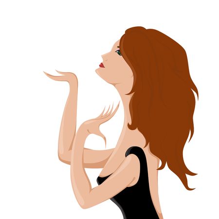 illustration   of girl   with  redhead  hair  の写真素材