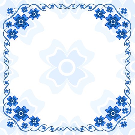 frame in the manner of foliage  and flowers  の写真素材