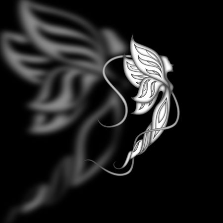 illustration of   magical fairy with wings  of  butterfly  の写真素材