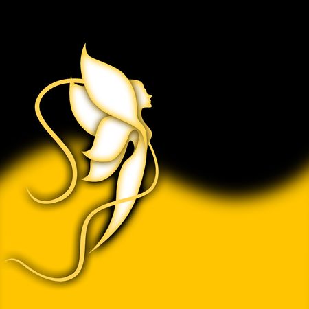 illustration of   magical fairy with wings  of  butterfly  の写真素材