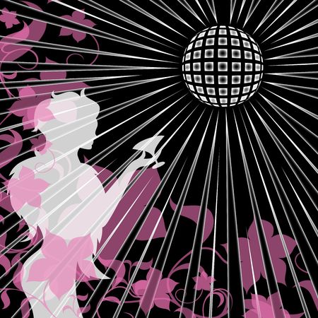 illustration of   silhouette of a young girl の写真素材