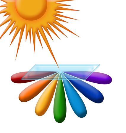 illustration of  rainbow in  rays of the sunの写真素材