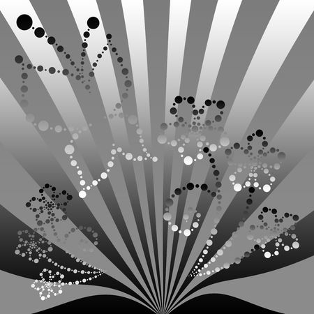 illustration of  butterfly and flower made up of points   の写真素材