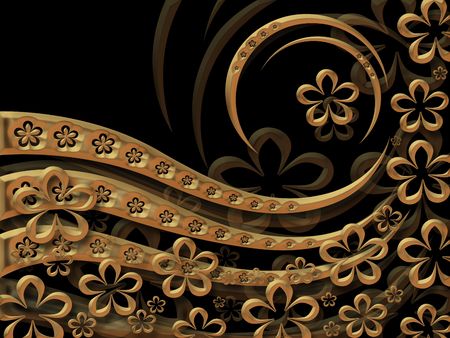 pattern  in the manner of  flowers  and twisted figures   の写真素材