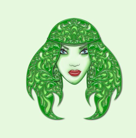 girl in the manner of   wood nymphの写真素材